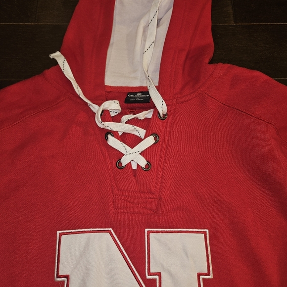 Colosseum Scarlet Nebraska Huskers Mens M Lace Up 3.0 Pullover Hoodie - Picture 3 of 8